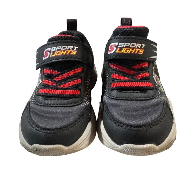 Sketchers Kids Sport Lights LED Sneakers Size‎ 5 Black & Red - Picture 2 of 6